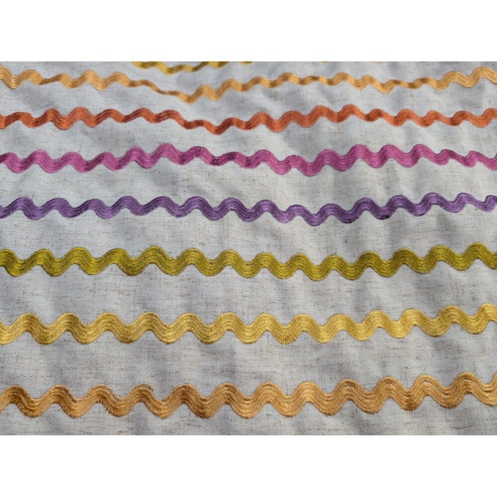 Duralee Grandeur Fabric Ric Rac Rainbow Green / Pink Indoor Upholstery 2+ yds